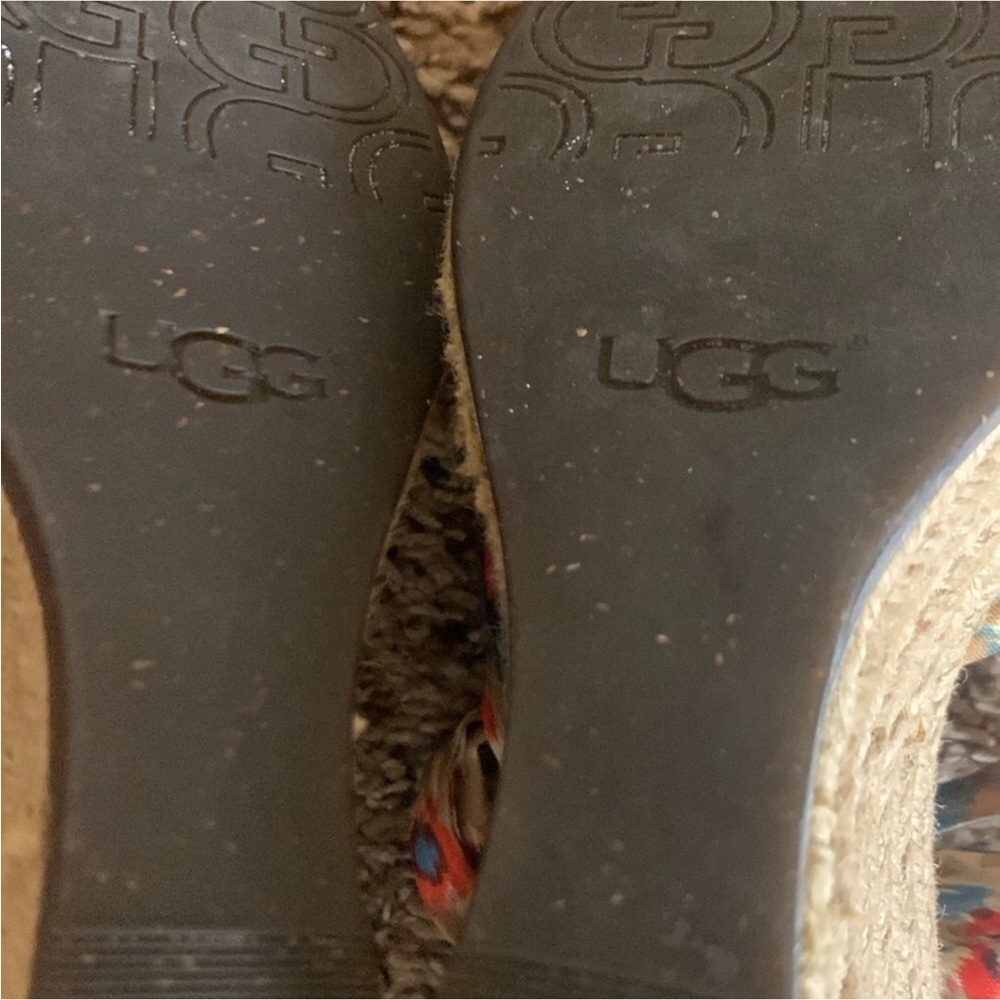 UGG Lucianna Santorini silk Ikat print wrap espadrilles sandals Size 7.5 - Picture 12 of 13